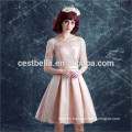 Vestido de dama de honor rosado romántico caliente para la elegancia joven